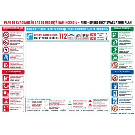 Plan de evacuare in caz de incendiu pentru depozit